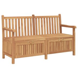 vidaXL Tr&auml;dg&aring;rdsb&auml;nk med lagring 150 x 60 x 90 cm Massivt teaktr&auml;