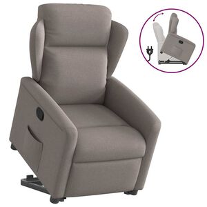 vidaXL Reclinerf&aring;t&ouml;lj med uppresningshj&auml;lp taupe tyg