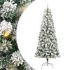 vidaXL Plast Hingad Julgran 300 LED-lampor Gr&ouml;n och Vit 240 cm