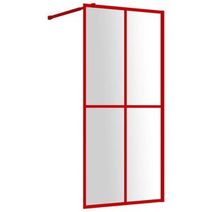 vidaXL Duschv&auml;gg med klart ESG-glas r&ouml;d 100x195 cm