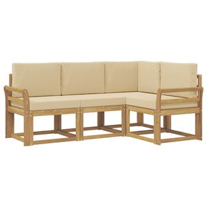vidaXL Utomhussoffset 4 st Vit och Beige