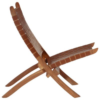 vidaXL Avkopplingsstol hopfällbar brun äkta läder
