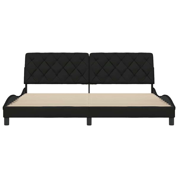 vidaXL Bed Frame without Mattress Black 200x200 cm Fabric