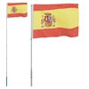 vidaXL Spaniens flagga och flaggst&aring;ng 5,5 m aluminium