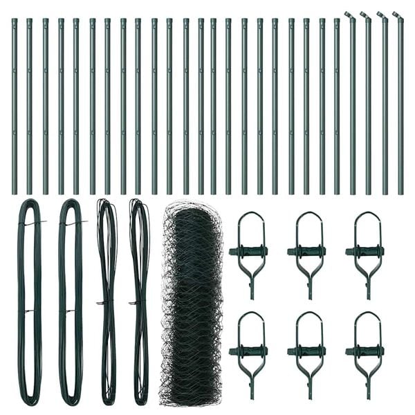 vidaXL St&auml;ngselstolpe Gr&ouml;n 50 x 0,4 m (50 mm n&auml;t) St&aring;l och PVC