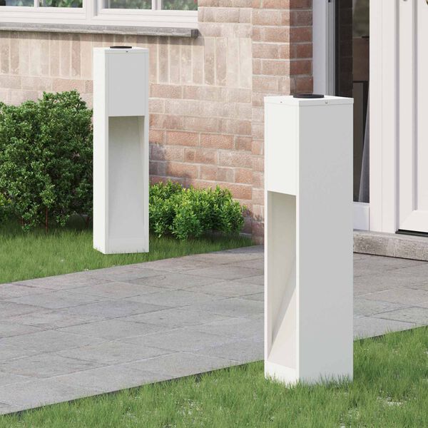 vidaXL Solcell LED-v&auml;gbelysning 2 pcs Vit Kallvalsat st&aring;l