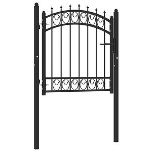 vidaXL Staketgrind EMMEN med spikar st&aring;l 103x97 cm svart