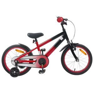 vidaXL Barncykel 16 Tum f&ouml;r 4-6 &aring;r gamla R&ouml;d Svart