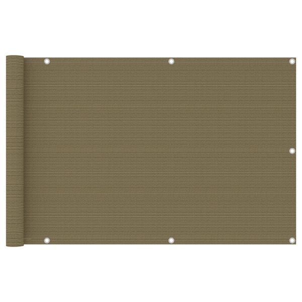 vidaXL Balkongskärm taupe 90x400 cm HDPE
