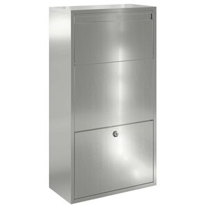 vidaXL Paketbox med lagring Silver 44 x 22 x 82 cm Galvaniserat St&aring;l
