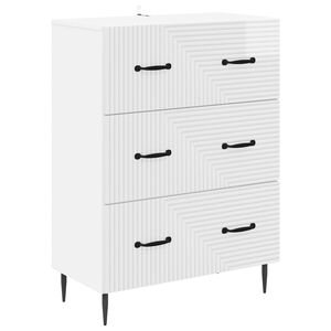 vidaXL L&aring;dans sk&aring;p Vit h&ouml;gglans 66 x 34,5 x 89,5 cm Konstruerat tr&auml;