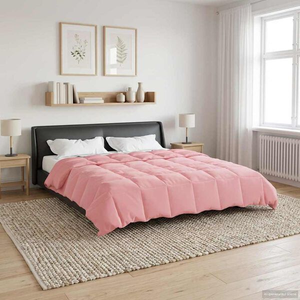 vidaXL Sommar Duvet Quiltad Rosa 200 x 200 cm Mikrofiber