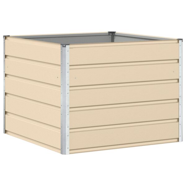 vidaXL Planteringsk&auml;rl Elfenben 100 x 100 x 75 cm St&aring;l