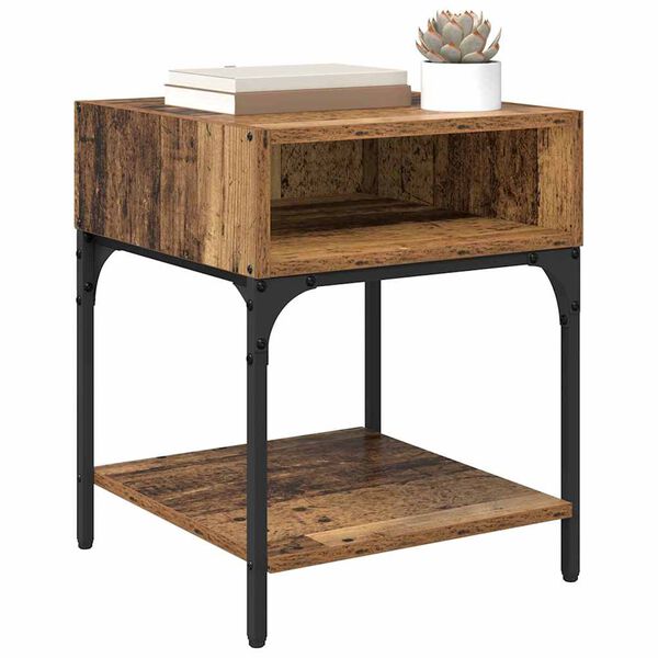 vidaXL S&auml;ngbord Gammalt tr&auml; 40 x 40 x 50 cm Konstruerat tr&auml;