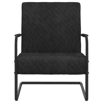 vidaXL Fribärande stol svart sammet