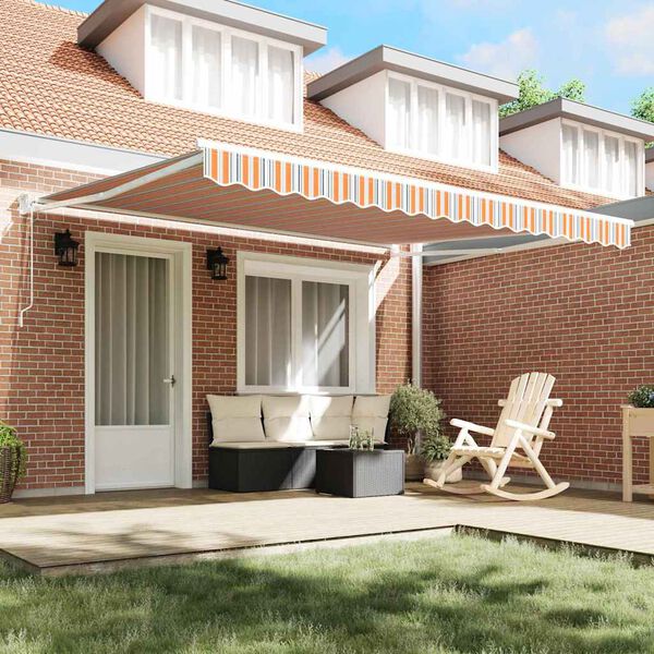 vidaXL Utf&auml;llbar markis Flerf&auml;rgsdesign 400 &times; 300 cm