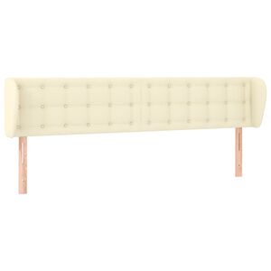 vidaXL S&auml;nggavel med kanter gr&auml;ddvit 183x23x78/88 cm konstl&auml;der