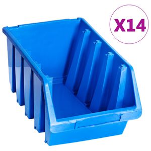 vidaXL Staplingsbara sortimentsl&aring;dor 14 st bl&aring; plast