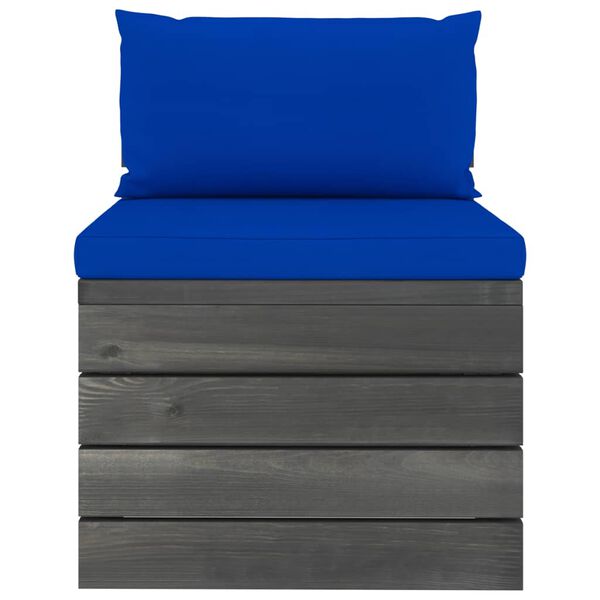 vidaXL Pallsoffgrupp med dynor 2 delar massiv furu