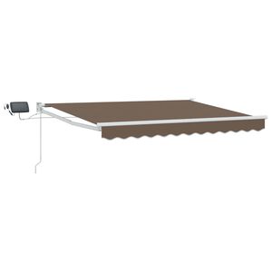 vidaXL Manuell utdragbar markis med LED-lampor Taupe