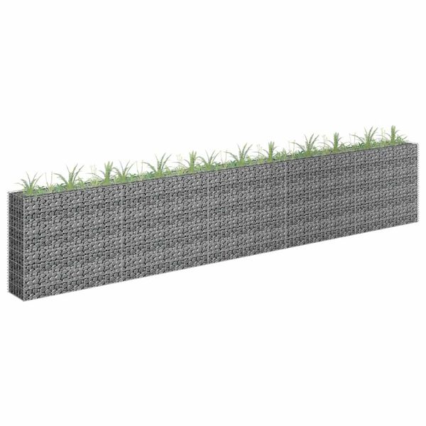 vidaXL Planteringsgabion upphöjd galvaniserat stål 450x30x90 cm