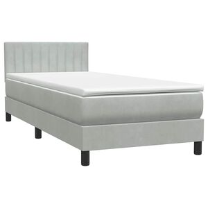 vidaXL Rams&auml;ng med madrass ljusgr&aring; 80x210 cm sammet