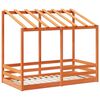 vidaXL Barnsäng med tak vaxbrun 70x140 cm massiv furu