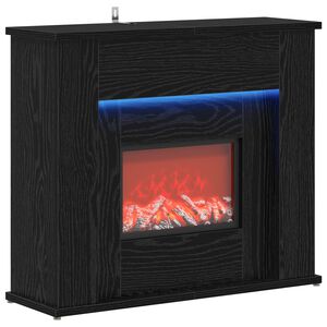 vidaXL Eldstad med LED-slinga Svart ek 63 x 20 x 54,5 cm