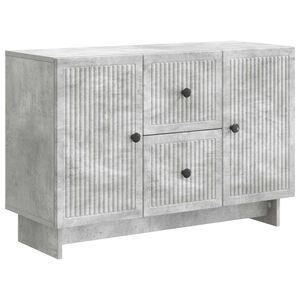 vidaXL Sideboard med l&aring;da Betonggr&aring; 89 x 34,5 x 60 cm Konstruerat tr&auml;