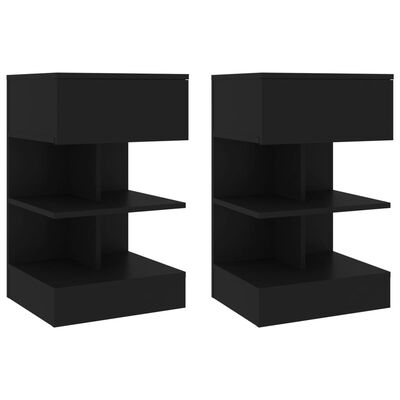 vidaXL Sängbord 2 st svart 40x35x65 cm