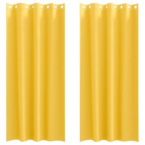 vidaXL M&ouml;rkl&auml;ggningsgardiner med Ringar 2 st Senapsgul 245 x 140 cm