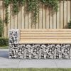 vidaXL Tr&auml;dg&aring;rdsb&auml;nk gabion-design 122x71x65,5 cm massiv furu