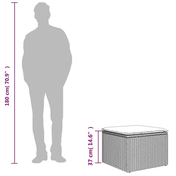 vidaXL Tr&auml;dg&aring;rdspall med dyna brun 55x55x37 cm polyrotting