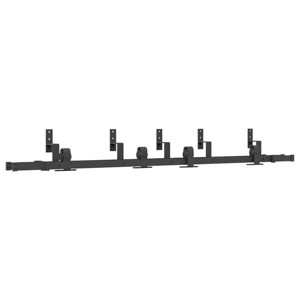 vidaXL Skjutd&ouml;rrsbeslag 200 cm st&aring;l svart