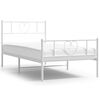 vidaXL S&auml;ngram med huvudgavel och fotgavel vit metall 90x200 cm