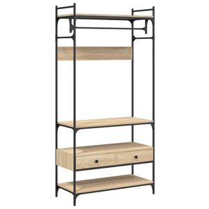 vidaXL Garderob med l&aring;dor sonoma-ek 89x39x184,5 cm konstruerat tr&auml;