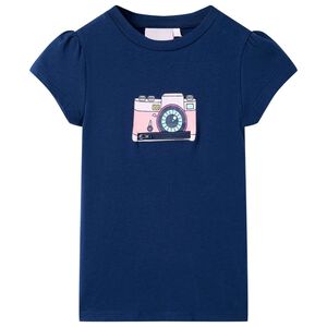 vidaXL T-shirt f&ouml;r barn marinbl&aring; 116