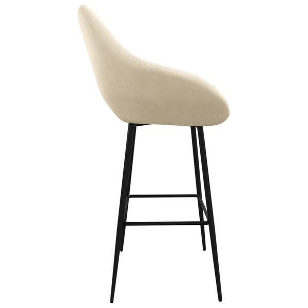 vidaXL Barstol gr&auml;ddvit sammet