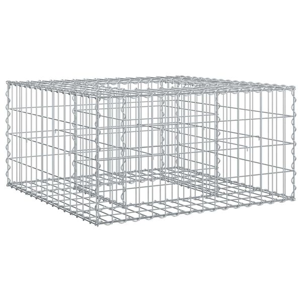 vidaXL Gabion upph&ouml;jd s&auml;ng Silver 80 x 80 x 40 cm Galvaniserat St&aring;l