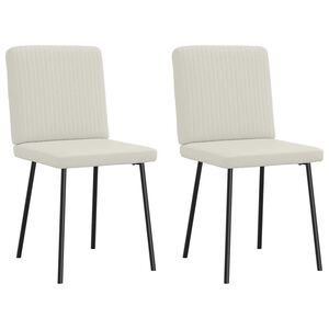 vidaXL Matstolar 2 st gr&auml;ddvit sammet