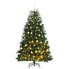 vidaXL Plastgran med g&aring;ngj&auml;rn 300 LEDs & kulor 210 cm