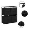 vidaXL F&ouml;rvaringssk&aring;p med 4 tygkorgar svart 63x30x71 cm st&aring;l