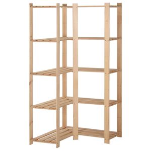 vidaXL Lagerhylla h&ouml;rn 5 hyllplan 82,5x82,5x170 cm massiv furu
