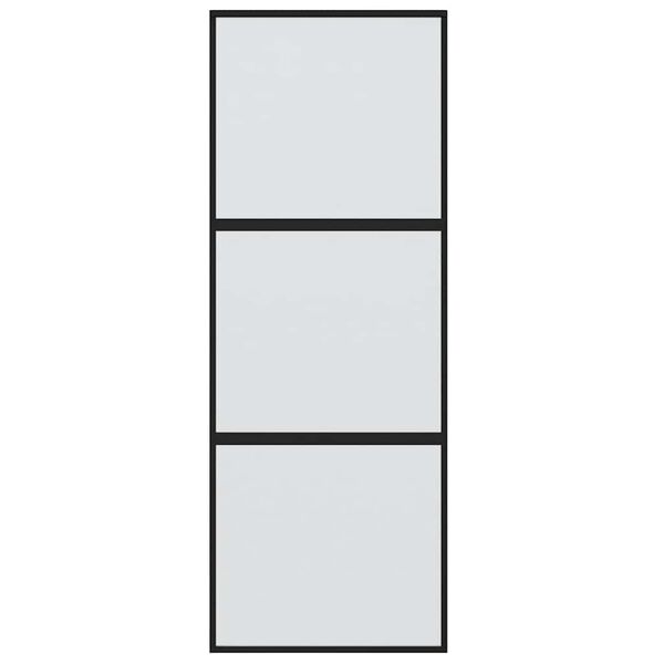 vidaXL Skjutdörr svart 76x205 cm härdat glas och aluminium