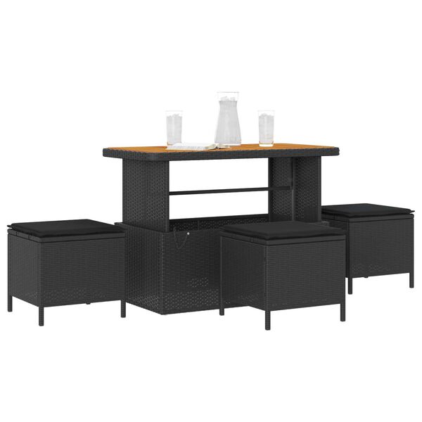 vidaXL Tr&auml;dg&aring;rdsm&ouml;belset Svart Poly rattan