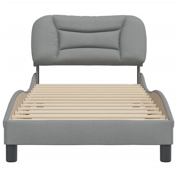 vidaXL Bed Frame without Mattress "Hvar" Light Grey 80x200 cm Fabric