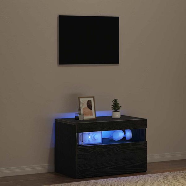 vidaXL Nattduksbord Svart Ek 60 x 35 x 40 cm Konstruerat tr&auml;