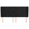 vidaXL Sänggavel med kanter svart 203x23x118/128 cm sammet