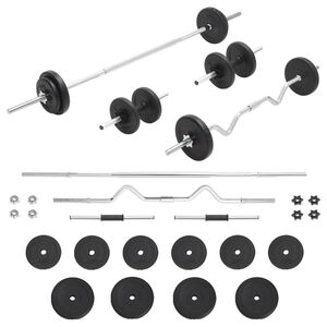 vidaXL Skivst&aring;ng och hantlar set 30 kg