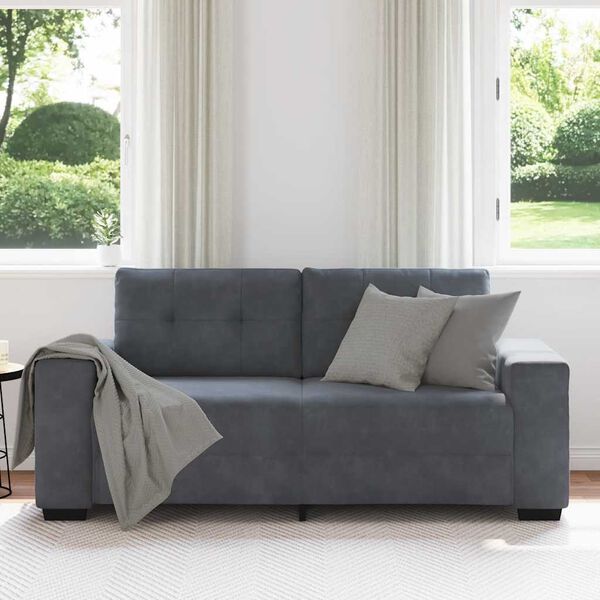 vidaXL Loveseat soffa m&ouml;rkgr&aring; 180x77x82 cm sammet